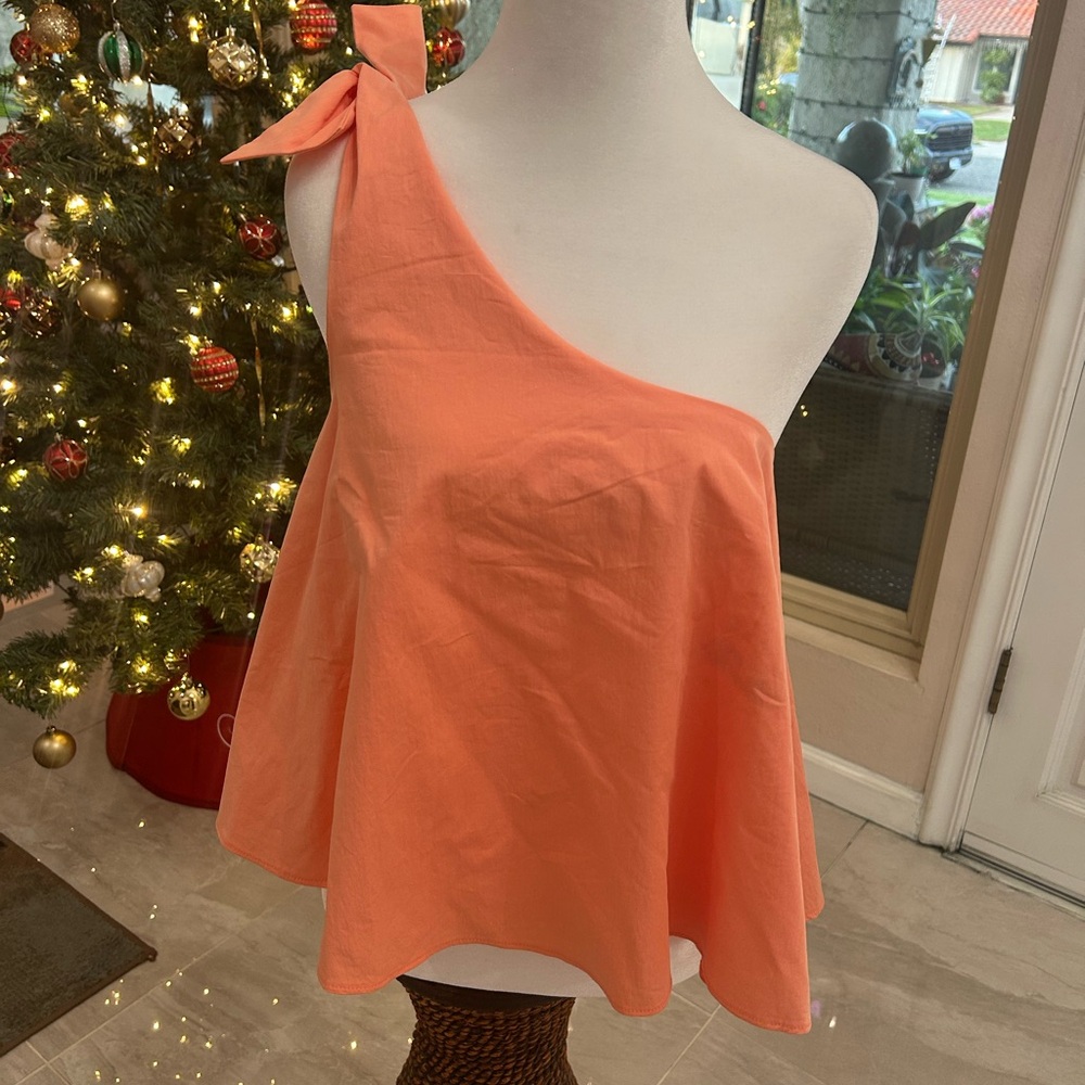 Zara One-Shoulder Orange Tank Top